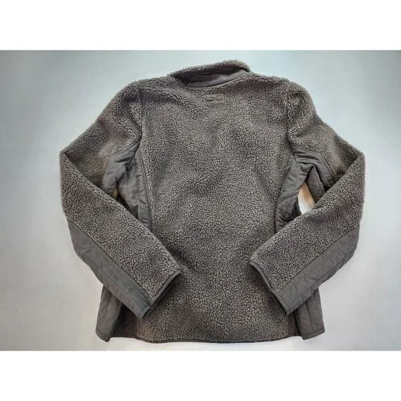 RUFF HEWN Cozy Gray Faux Sherpa Fleece Full Zip L Wicking Cabin Outdoor Neutral - Picture 9 of 10